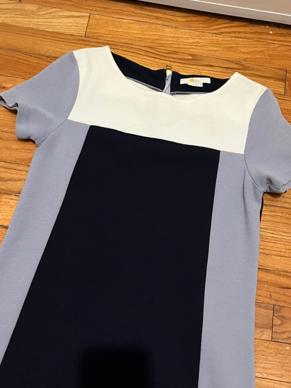 Boden Jeanette Ottoman Dress Navy, Light Blue and White Colorblock Midi Dress - Picture 5 of 8
